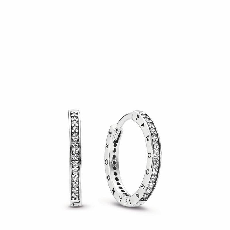 Pandora Australia Signature Hoop Earrings - Sterling Silver | QBWCPR251